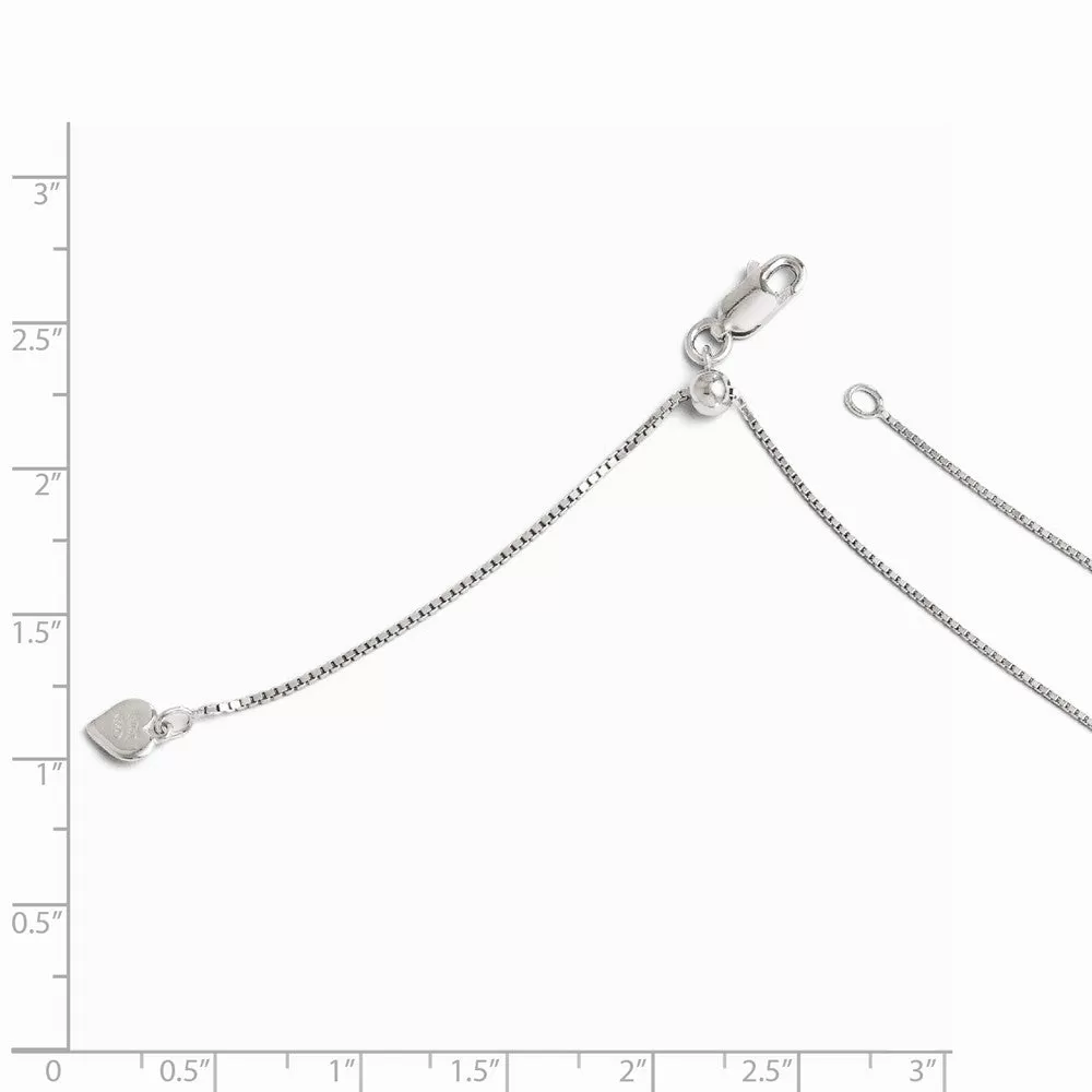 0.8mm Sterling Silver Adjustable Box Chain Necklace