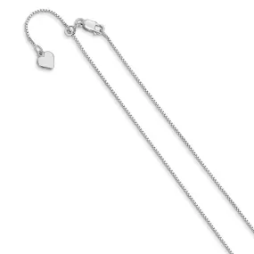 0.8mm Sterling Silver Adjustable Box Chain Necklace