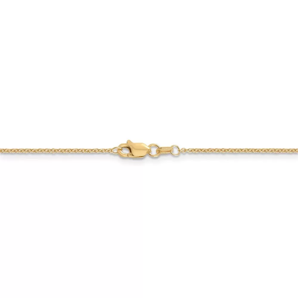 1.2mm, 14k Yellow Gold, Solid Link Cable Chain Necklace