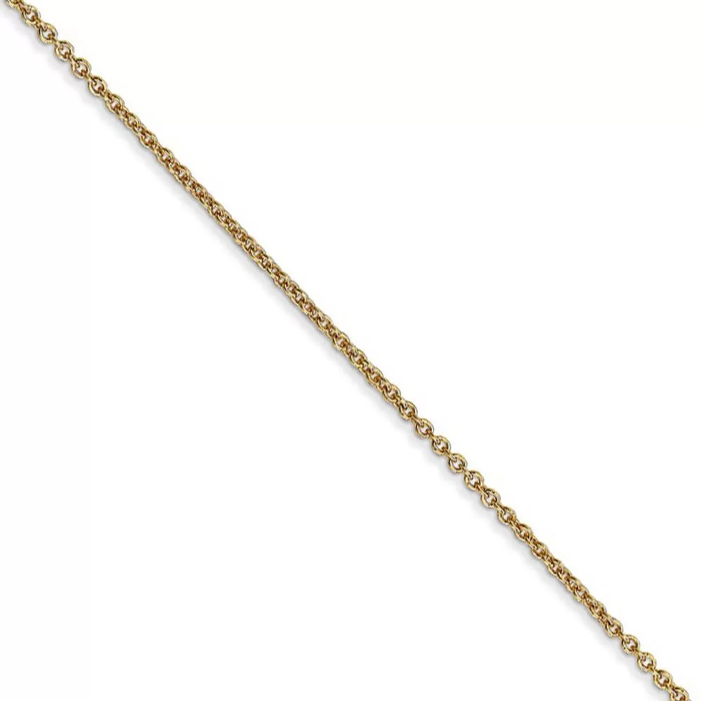 1.2mm, 14k Yellow Gold, Solid Link Cable Chain Necklace