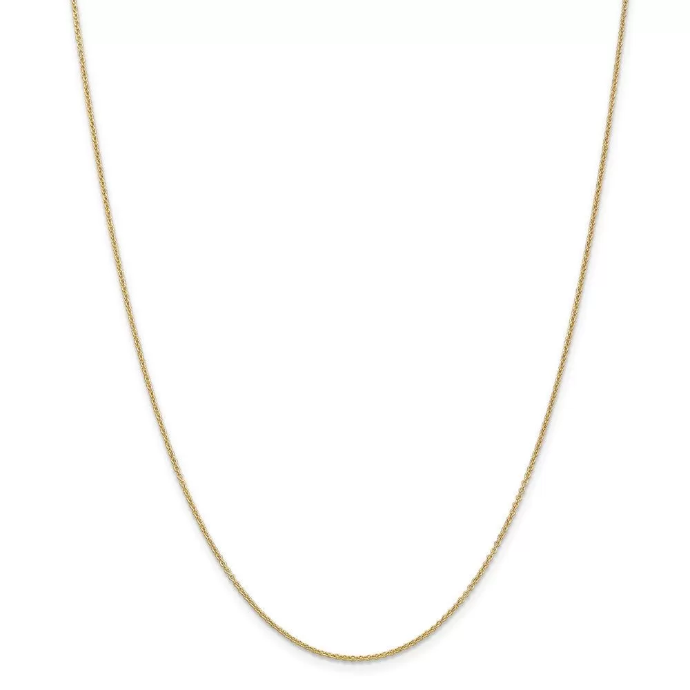 1.2mm, 14k Yellow Gold, Solid Link Cable Chain Necklace