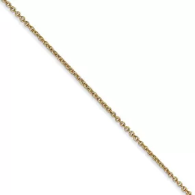 1.2mm, 14k Yellow Gold, Solid Link Cable Chain Necklace