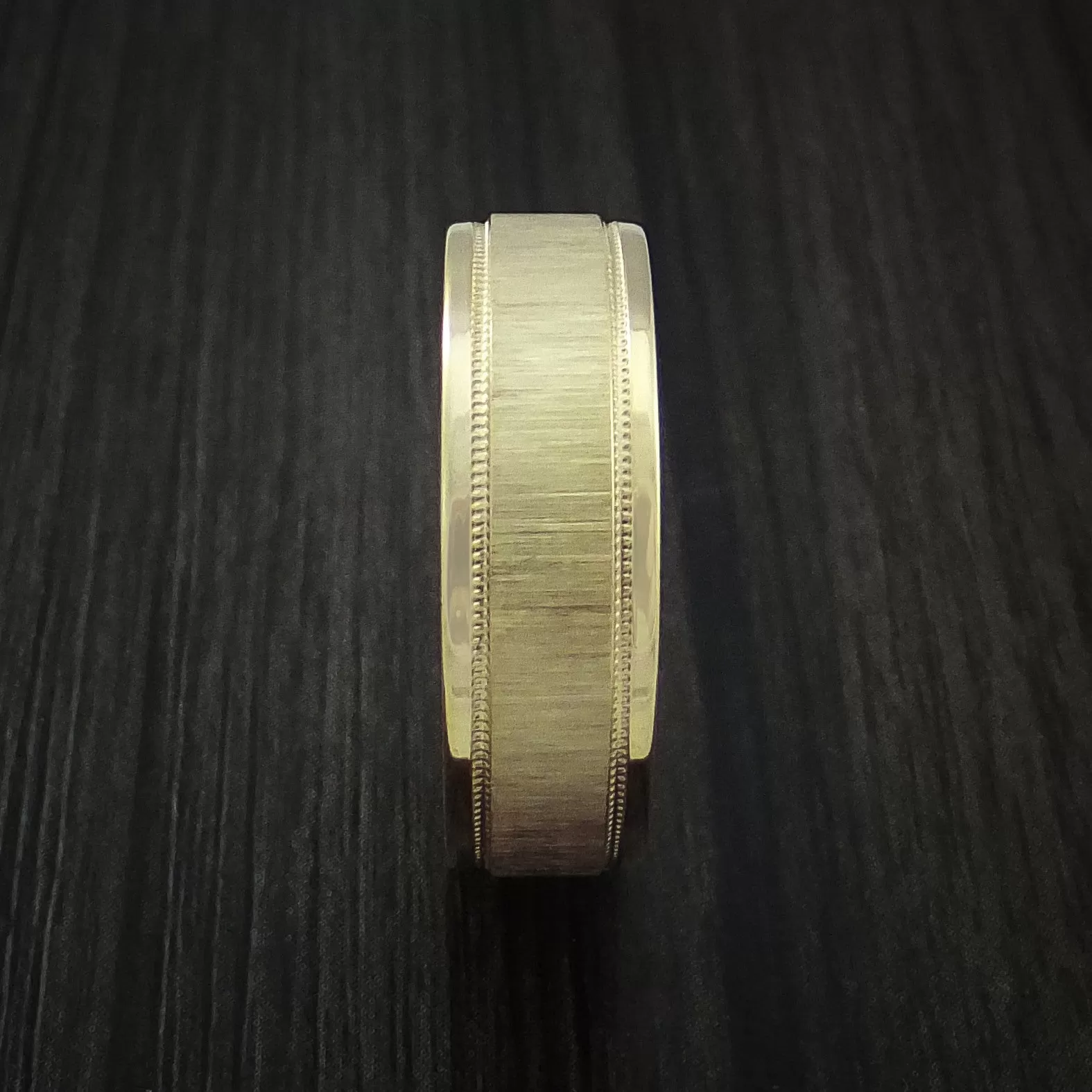 14K Rose Gold Classic Millgrain Style Wedding Men's Band Custom Made