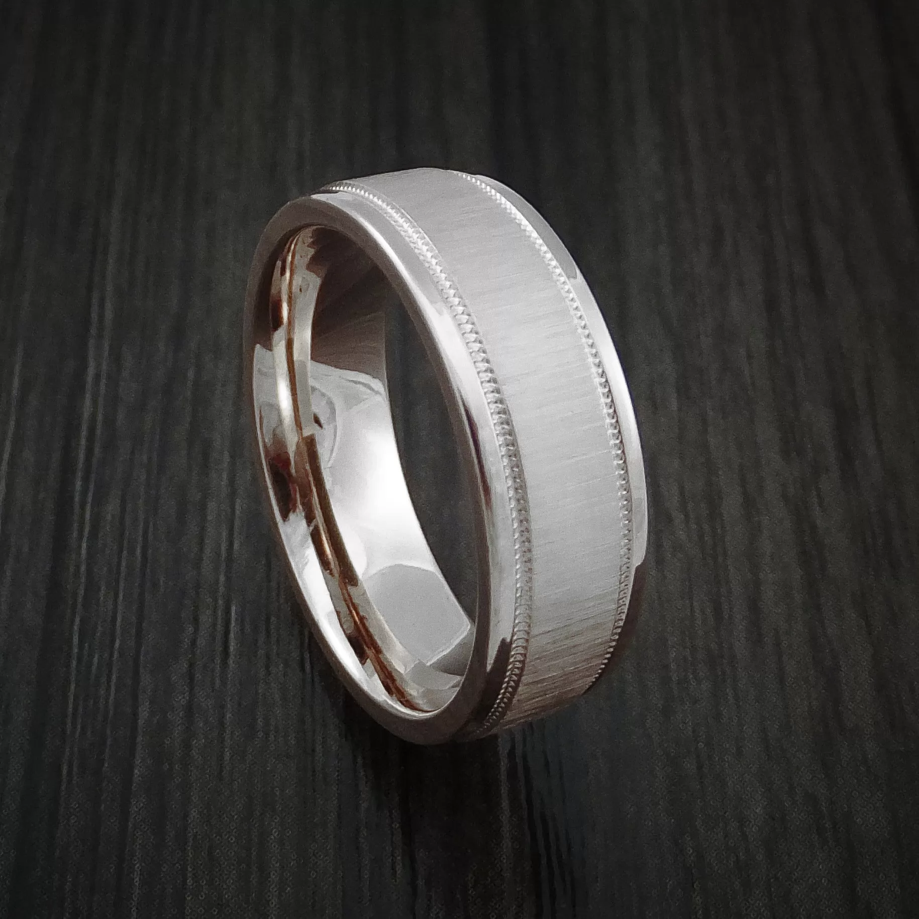 14K Rose Gold Classic Millgrain Style Wedding Men's Band Custom Made