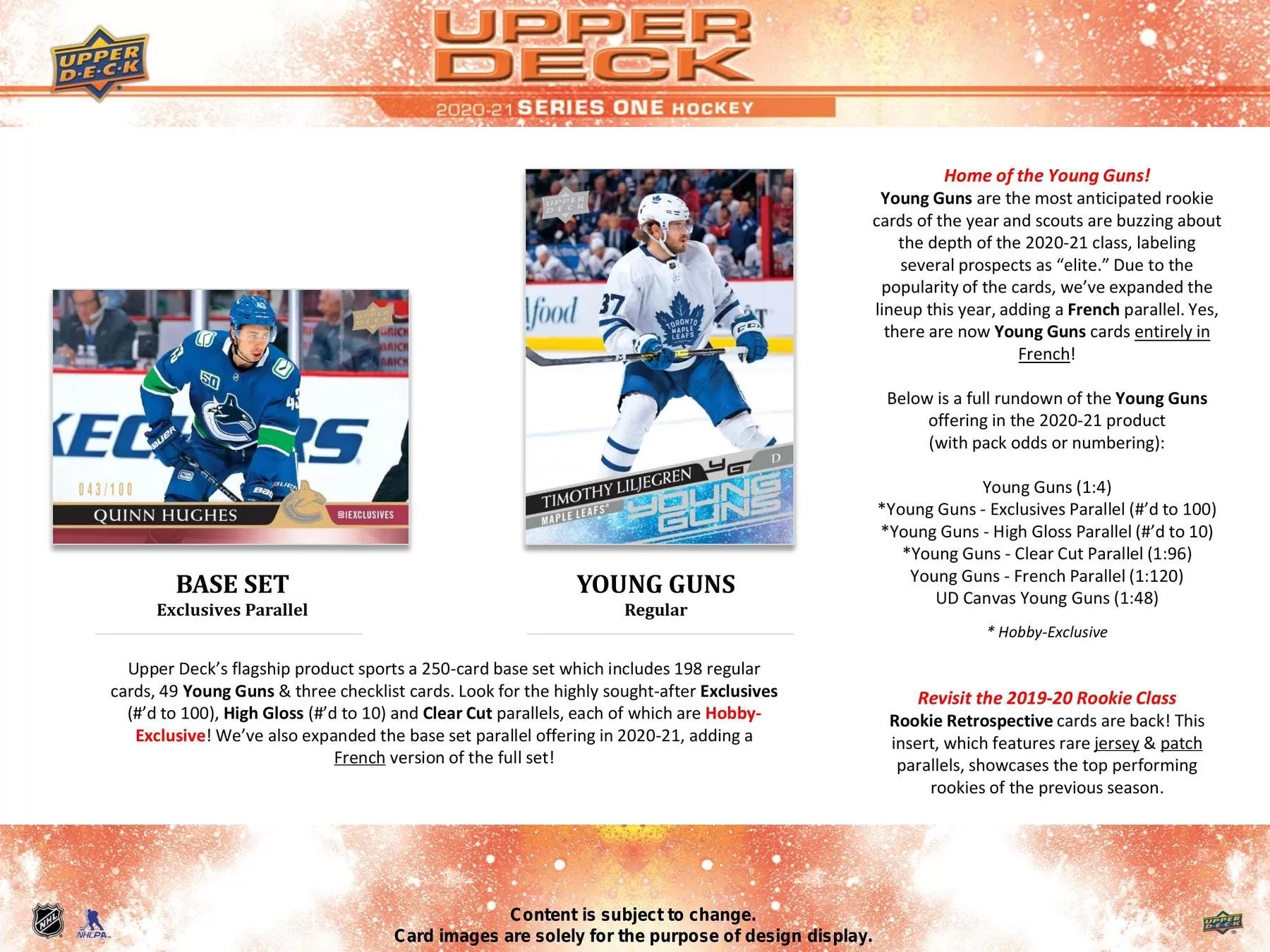 2020/21 Upper Deck Series 1 Hockey Hobby Box 24 Packs Per Box, 8 Cards Per Pack IN STOCK