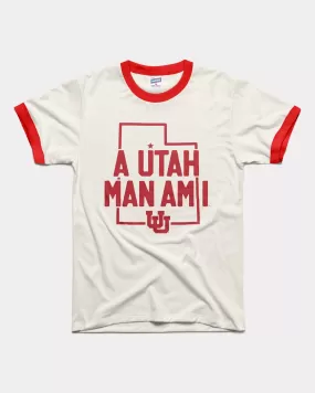 A Utah Man Am I White & Red Unisex Ringer