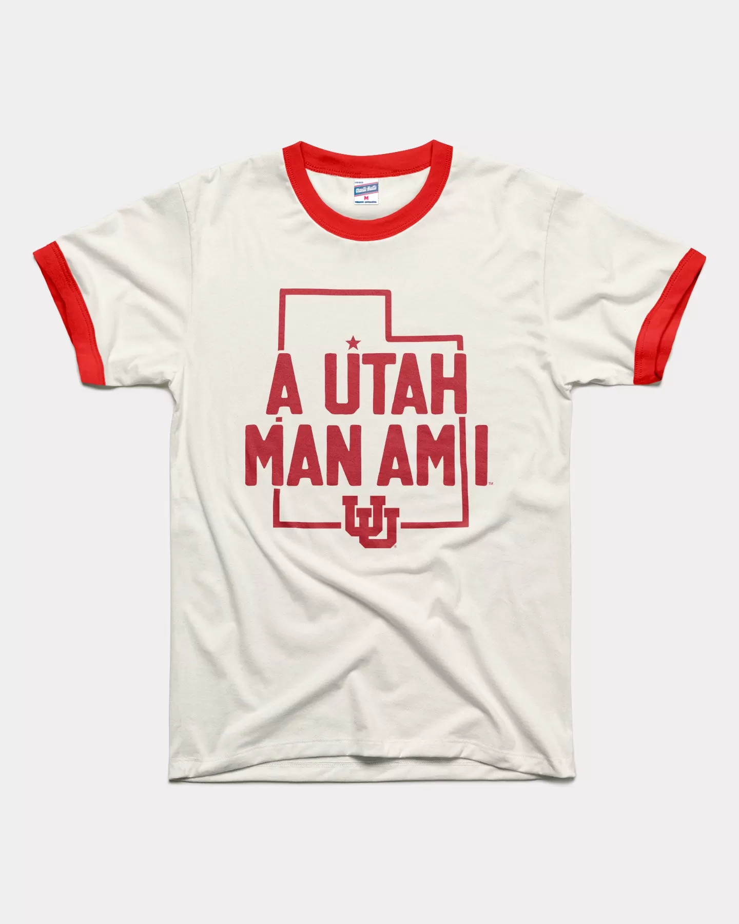 A Utah Man Am I White & Red Unisex Ringer