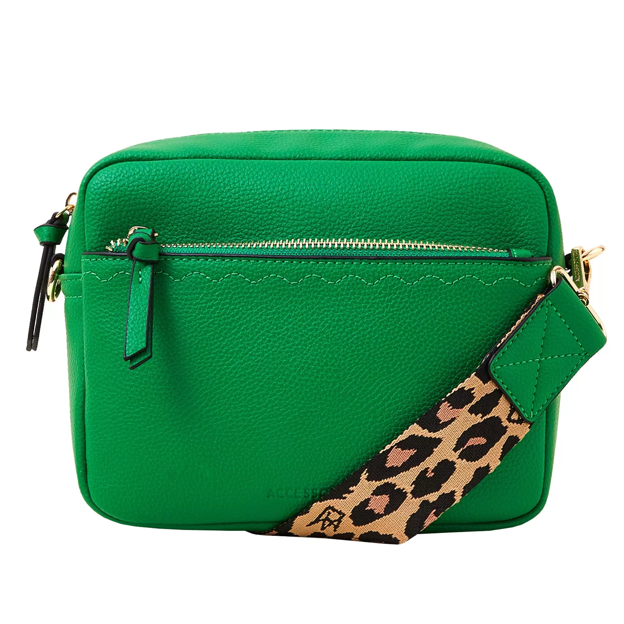 Accessorize London Women's Green Camera Bag With Webbing Strap