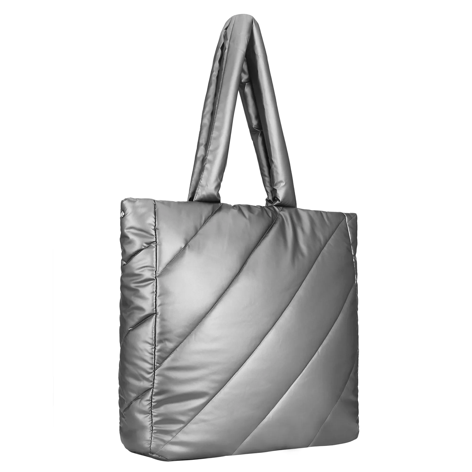 Accessorize London Women's  Silver Metallic Tote Bag