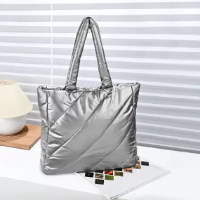 Accessorize London Women's  Silver Metallic Tote Bag