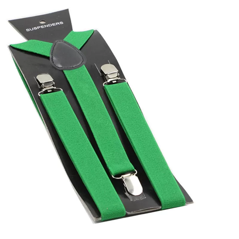 Adjustable 100cm Green Adult Mens Suspenders