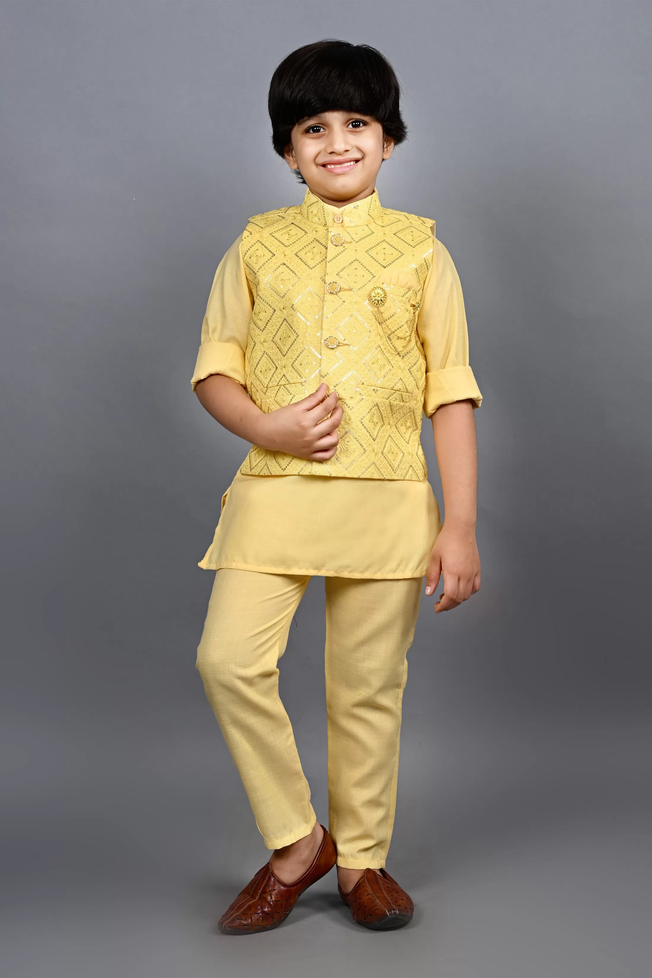 Ahhaaaa Traditional Indian Wear Bollywood Indo-Western Sherwani for Boys