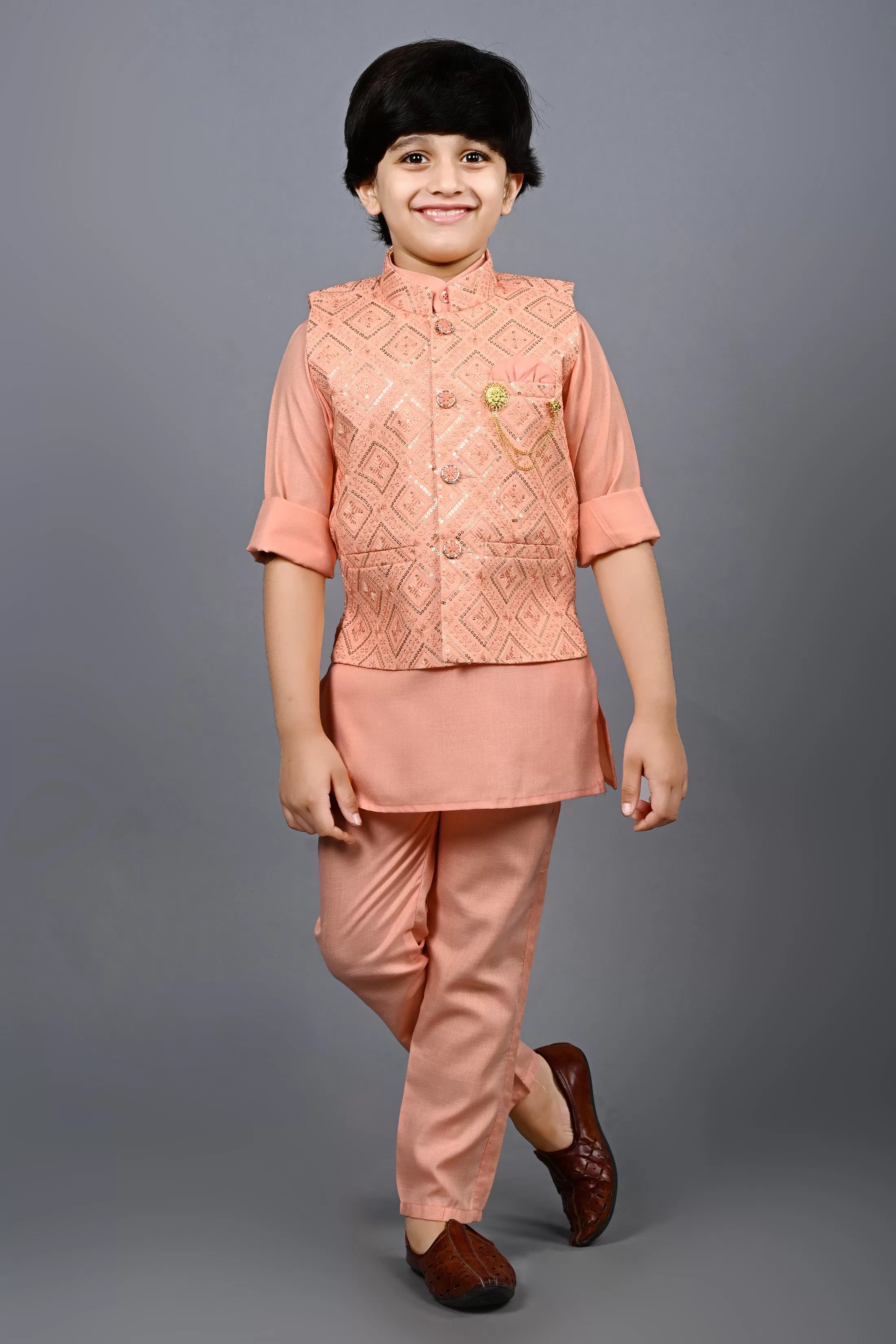 Ahhaaaa Traditional Indian Wear Bollywood Indo-Western Sherwani for Boys