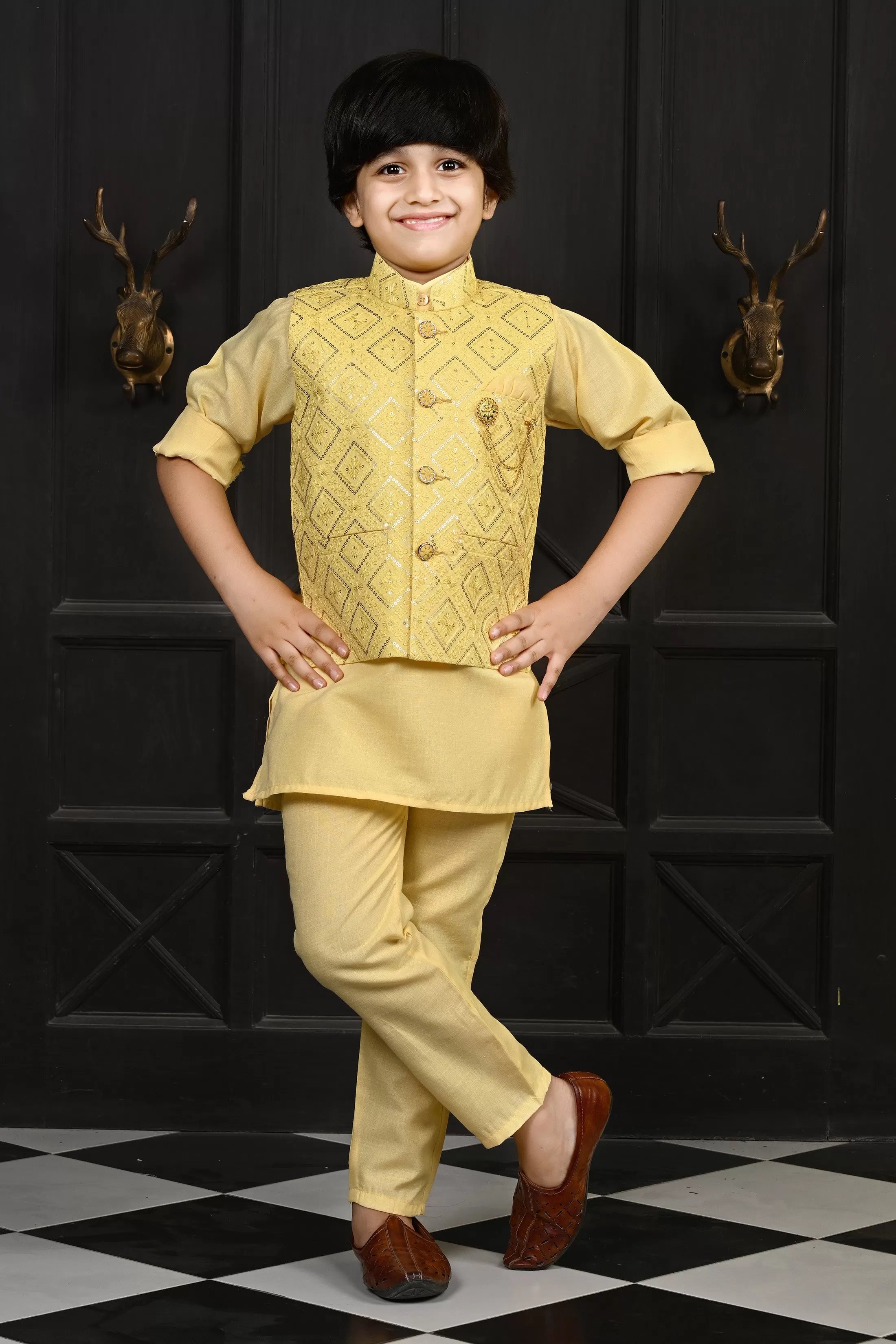 Ahhaaaa Traditional Indian Wear Bollywood Indo-Western Sherwani for Boys