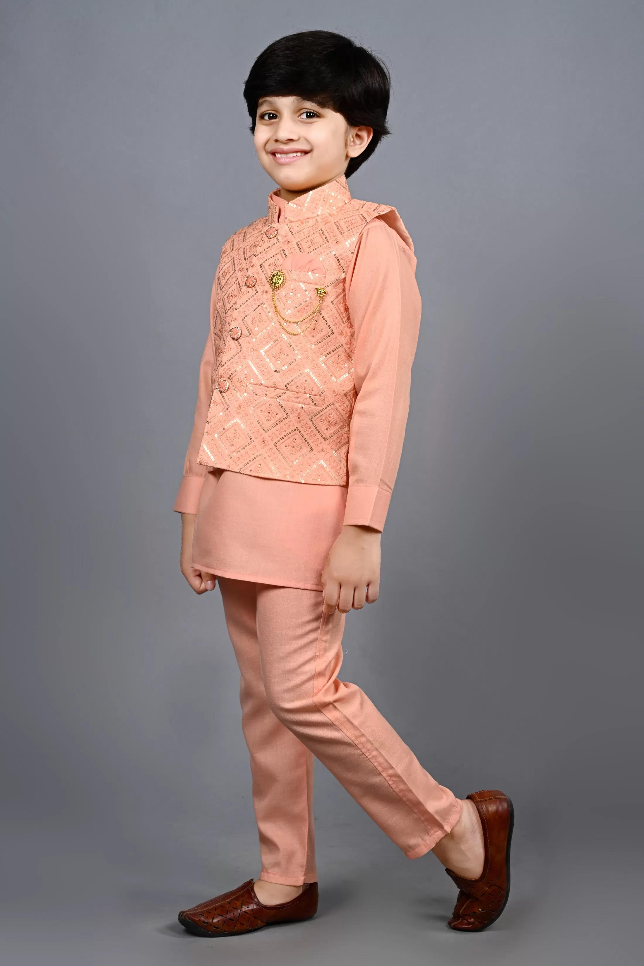 Ahhaaaa Traditional Indian Wear Bollywood Indo-Western Sherwani for Boys