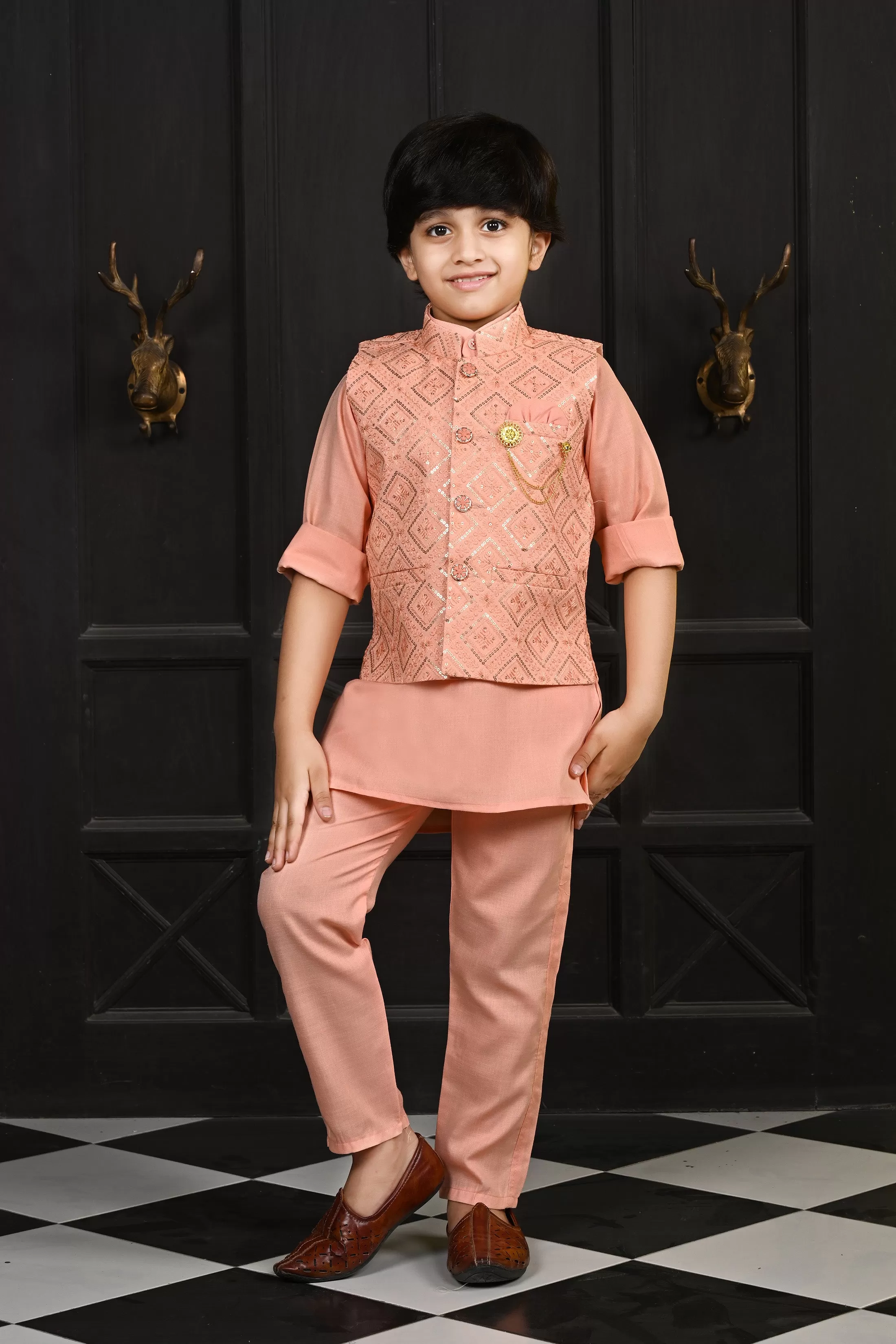 Ahhaaaa Traditional Indian Wear Bollywood Indo-Western Sherwani for Boys