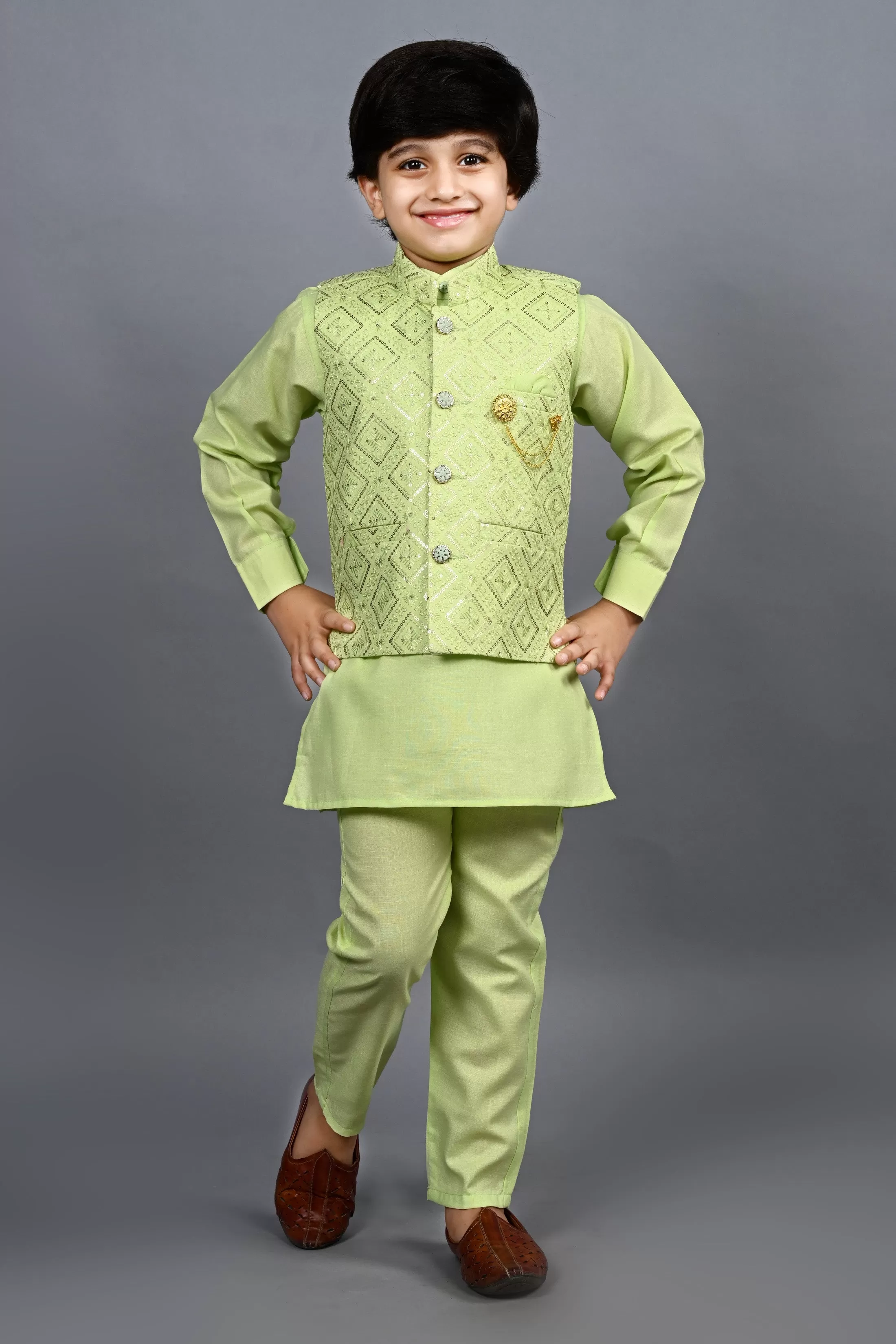 Ahhaaaa Traditional Indian Wear Bollywood Indo-Western Sherwani for Boys