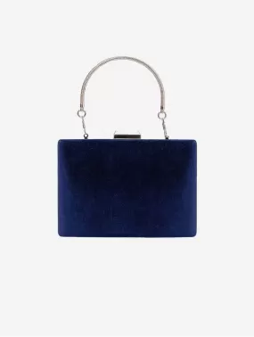 Alba Vegan Velvet Clutch | Blue