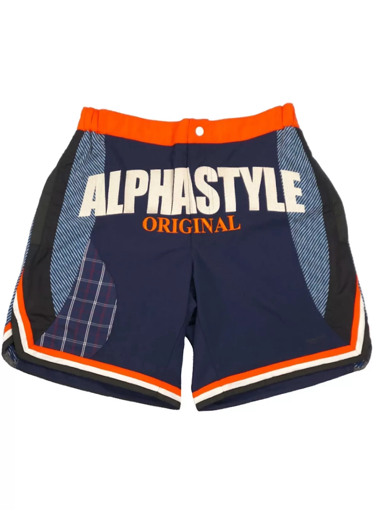 Alphastyle Shorts - Scottie Striped Trim - Navy - ASJ-1202