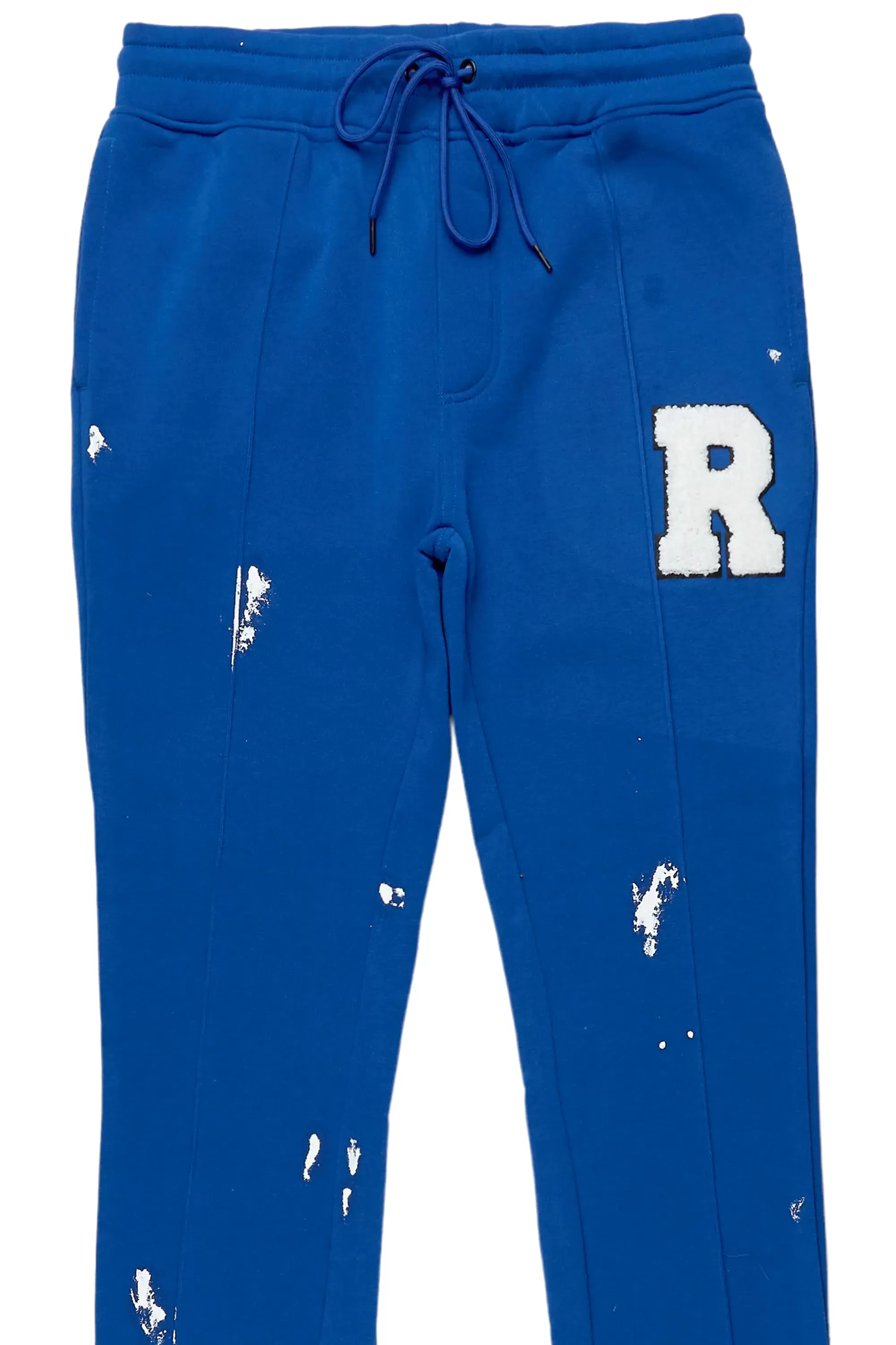 Angelo Royal Blue Patchwork Stacked Flare Pants