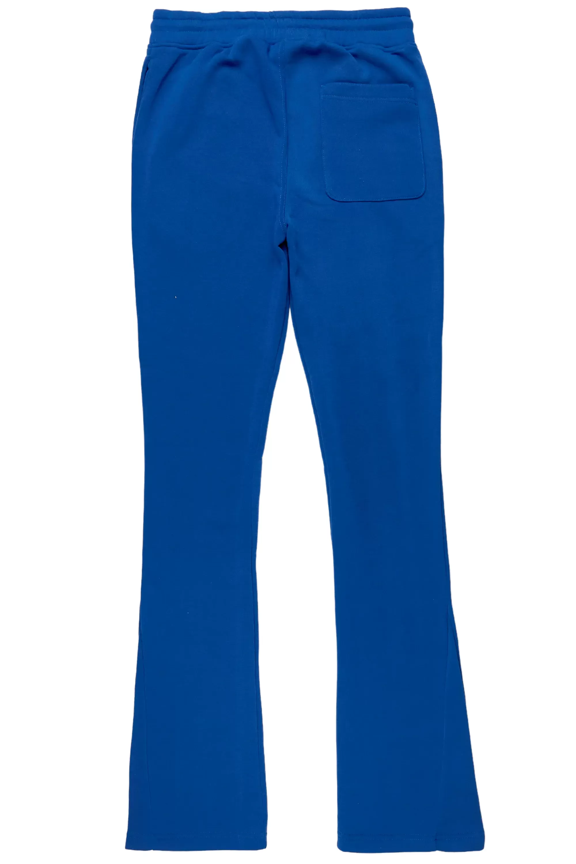 Angelo Royal Blue Patchwork Stacked Flare Pants