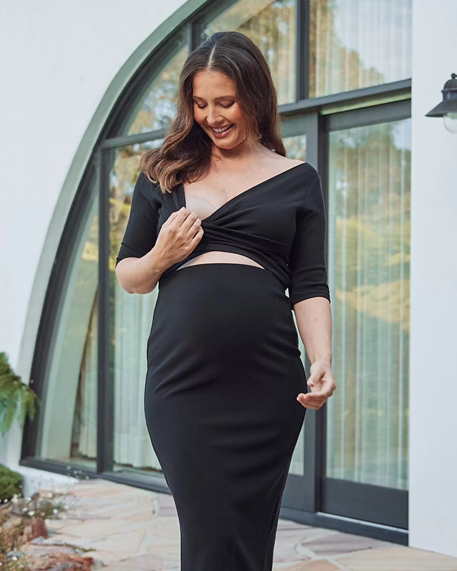 Athena Maternity Smart Casual 2 Pieces Outfit in Black