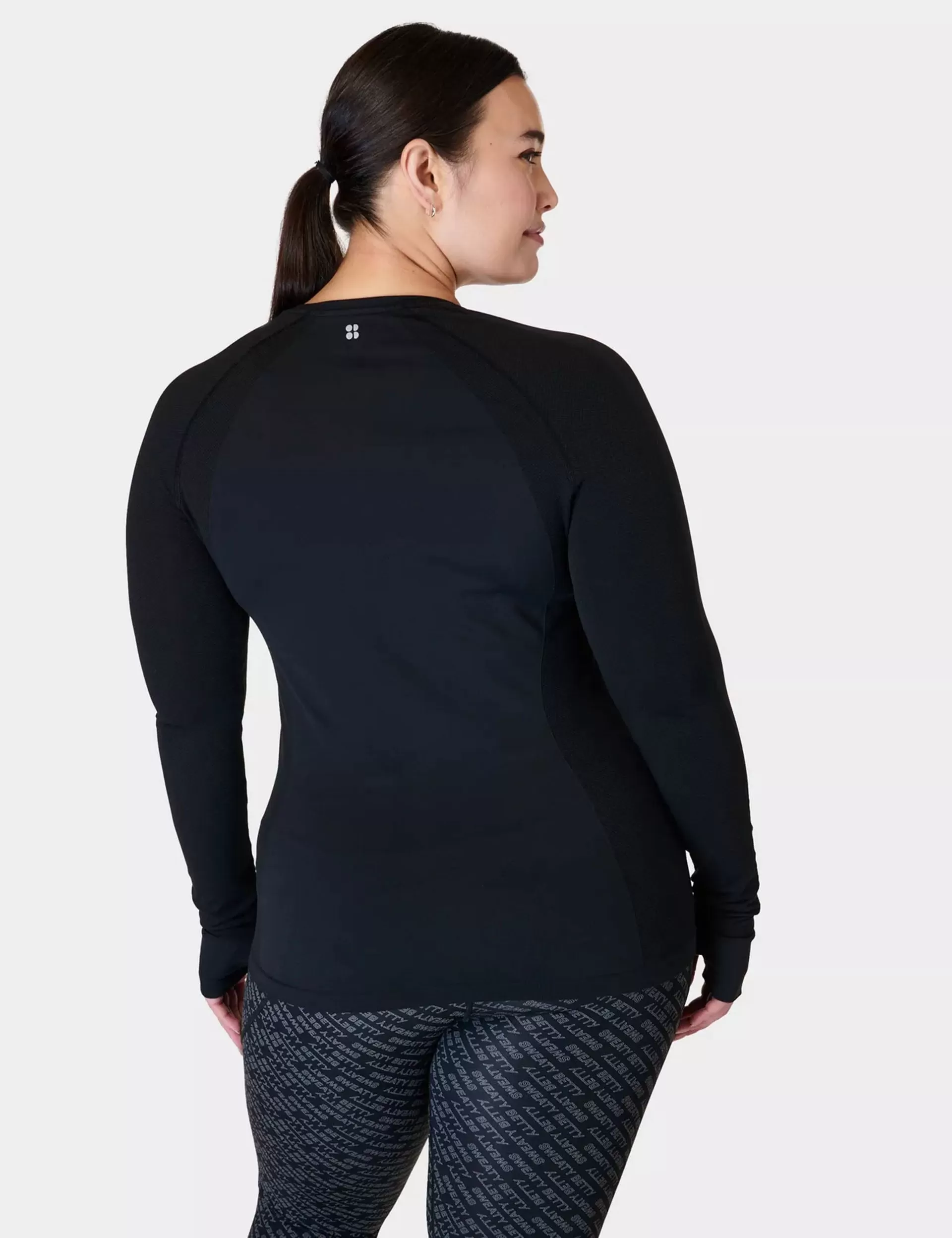 Athlete Seamless Gym Long Sleeve Top - Black