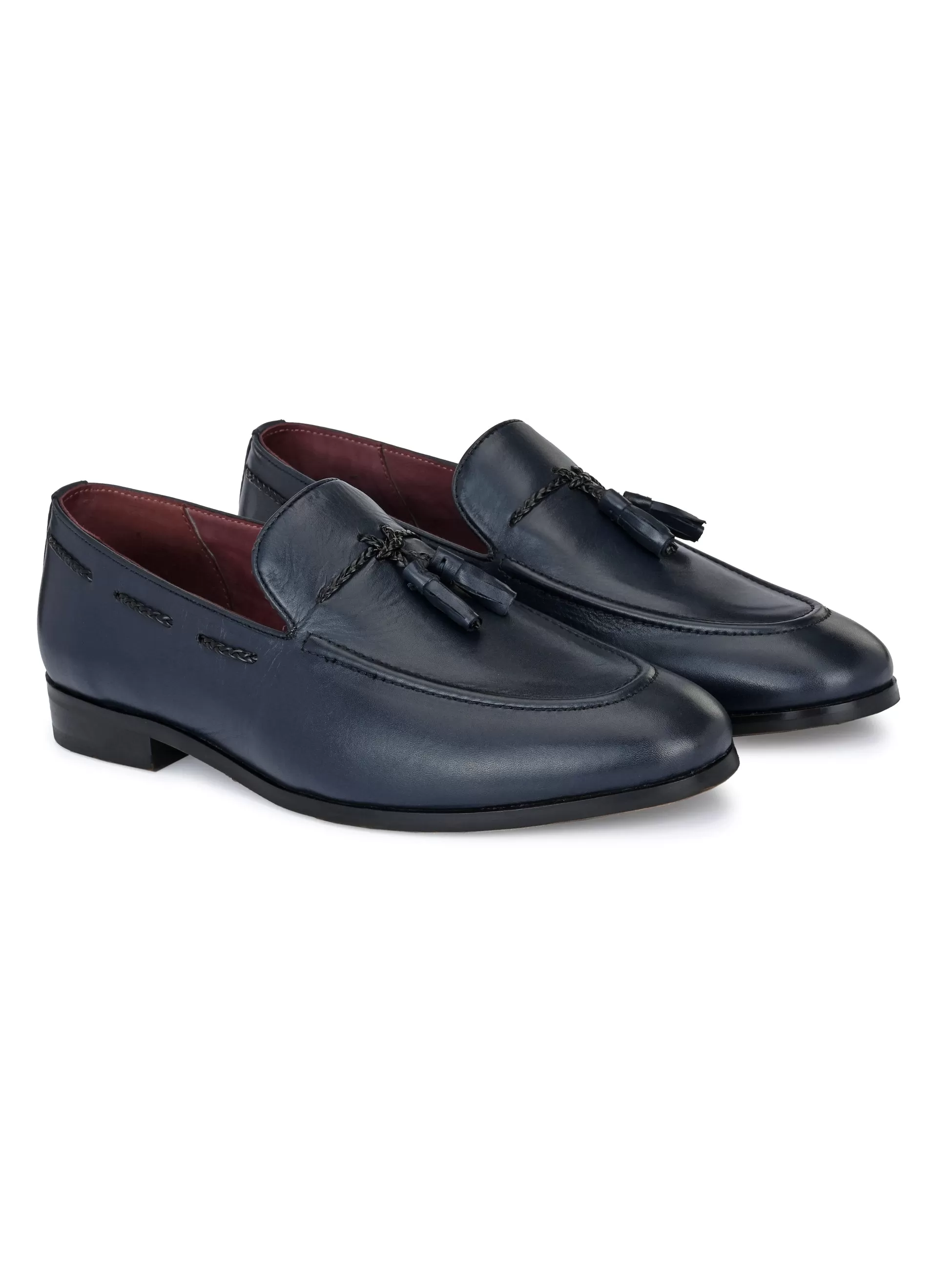 Baizen Blue Tassel Loafers