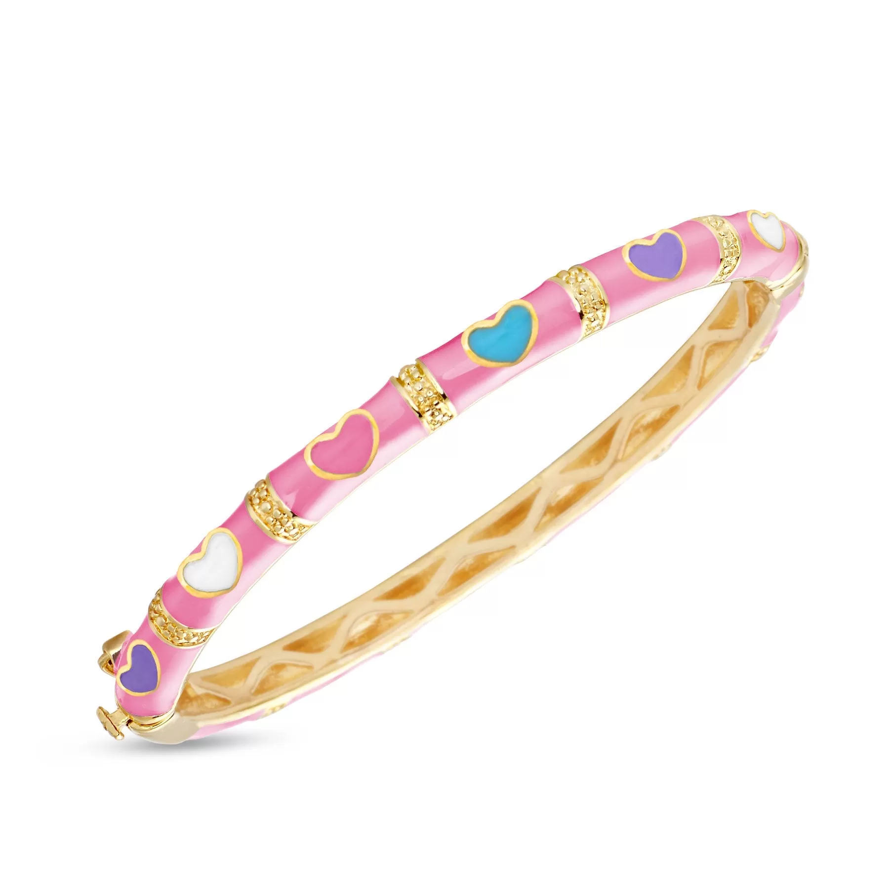 Bamboo Heart Bangle - Pink