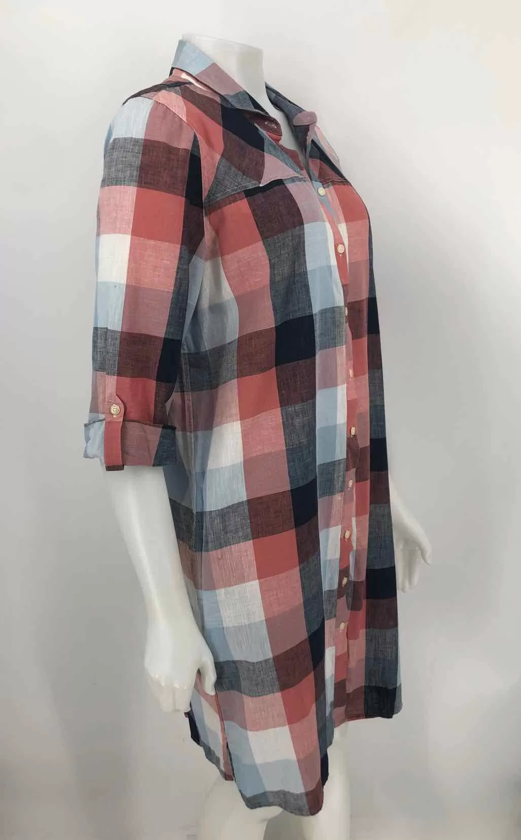 BARBOUR Pink Blue Checkered Longsleeve Size 10  (M) Dress