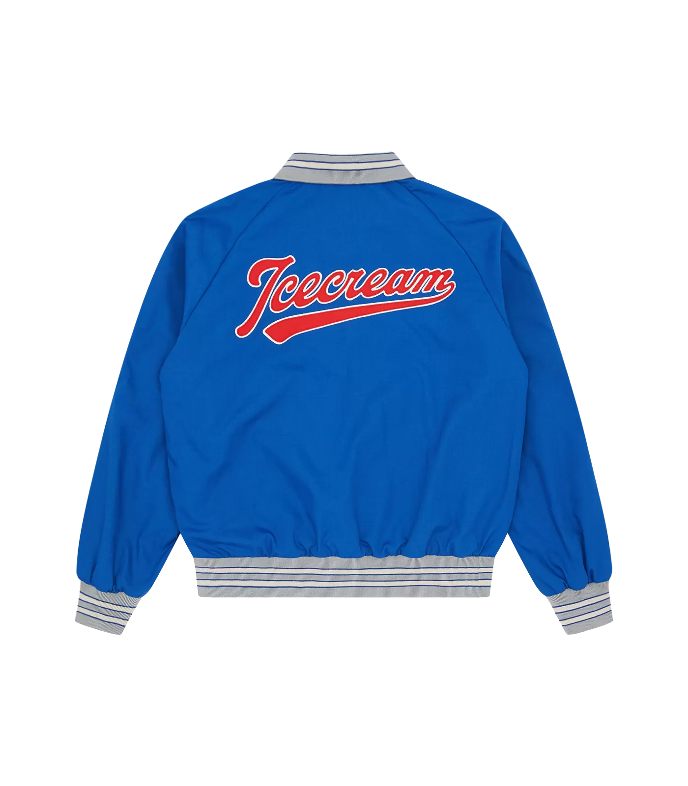 BASEBALL COLLARED BOMBER JACKET - BLUE