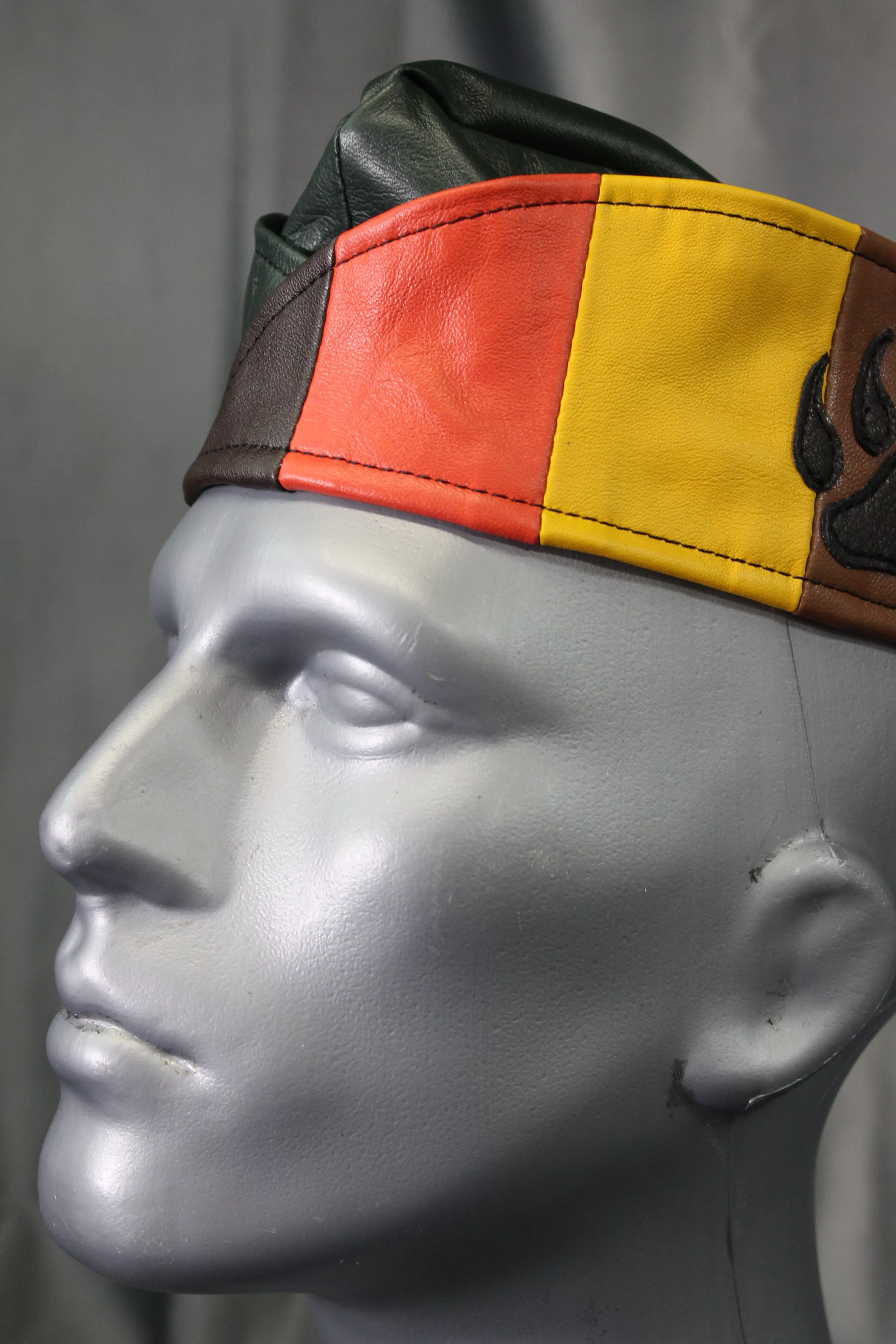 Bear Pride Leather Garrison Cap