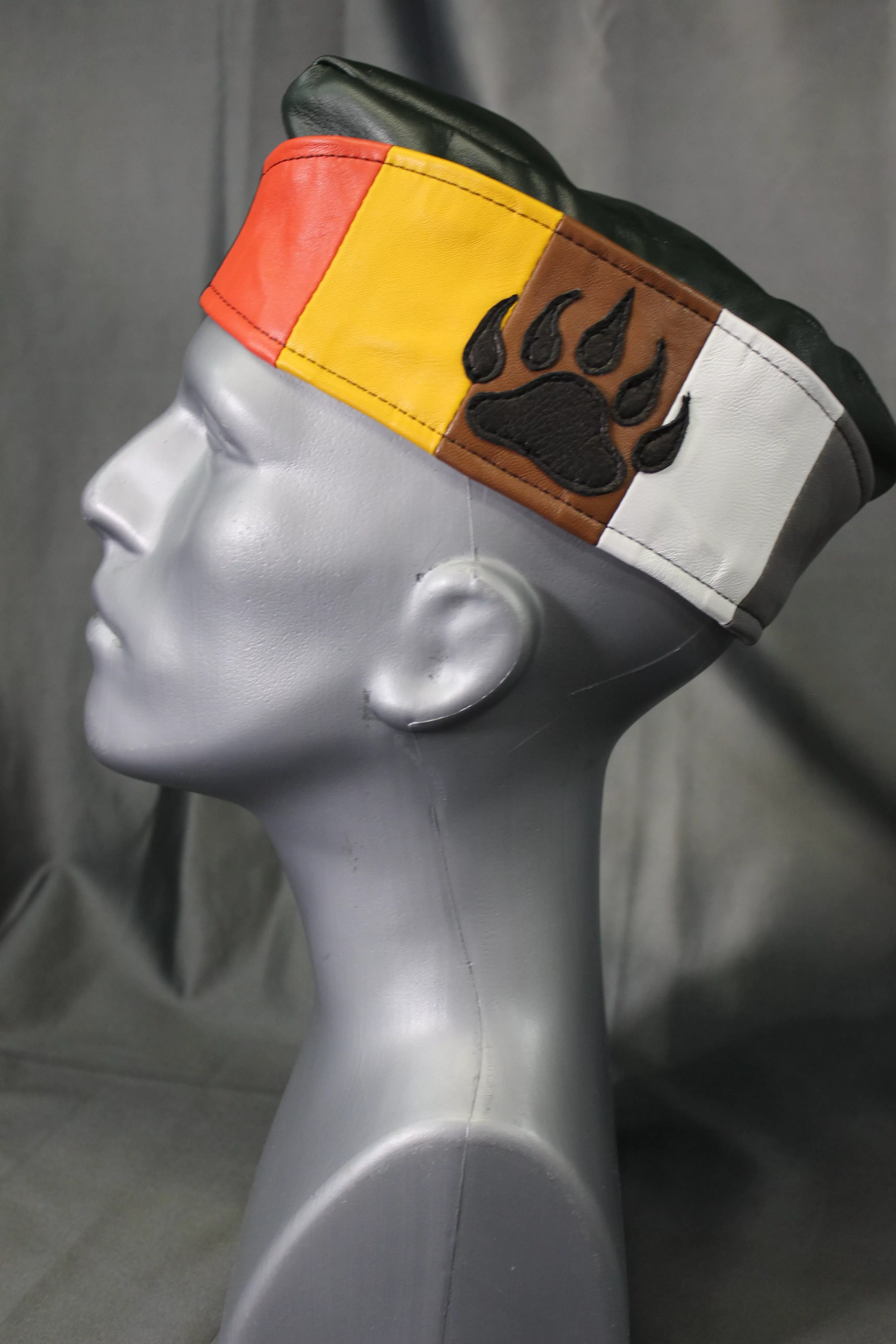 Bear Pride Leather Garrison Cap