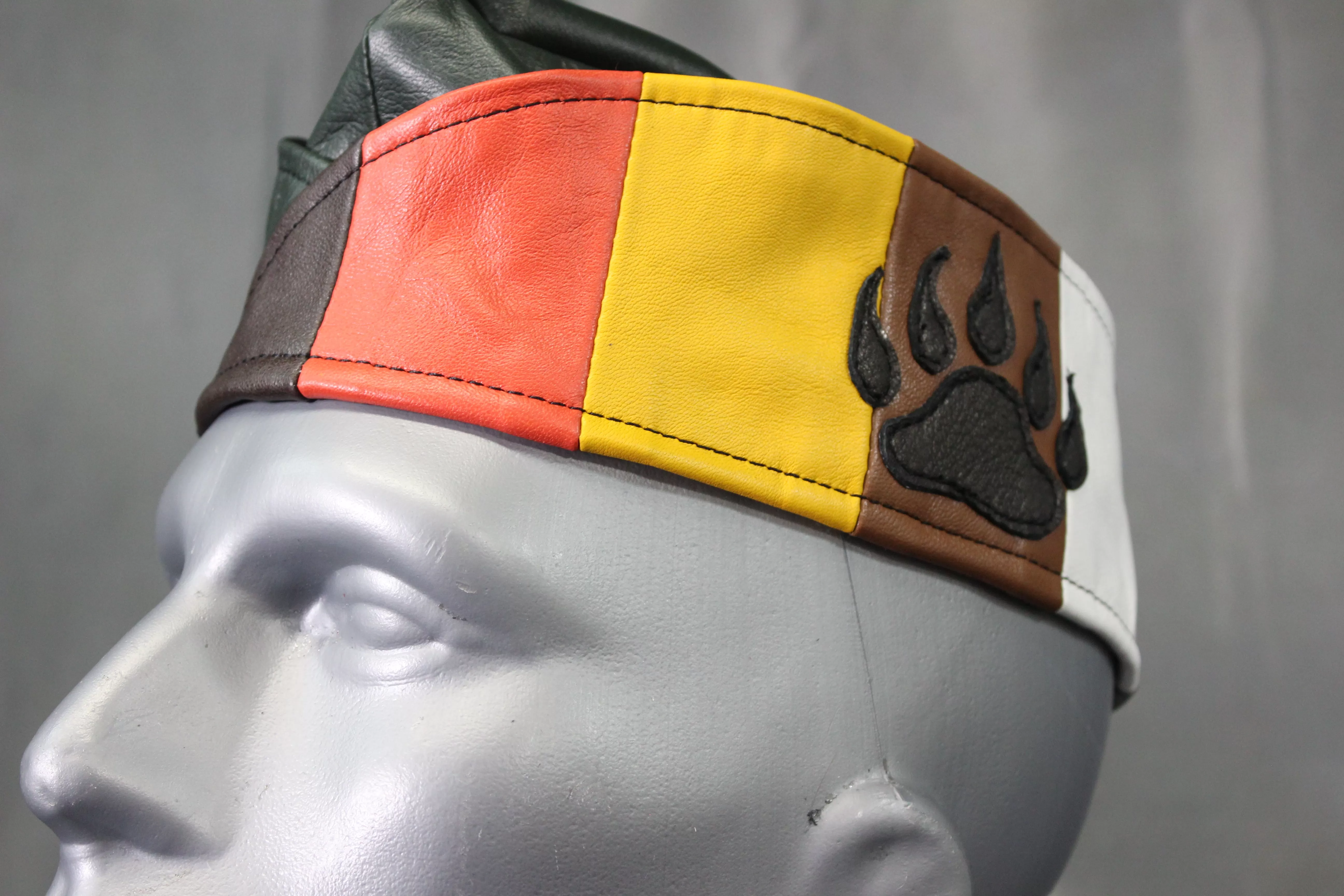 Bear Pride Leather Garrison Cap