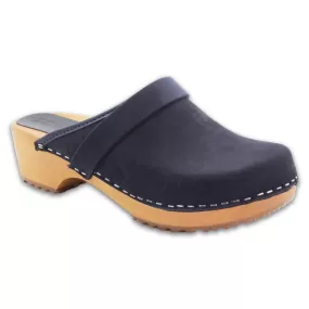 BJORK Maja Wood Open Back in Nubuck Leather