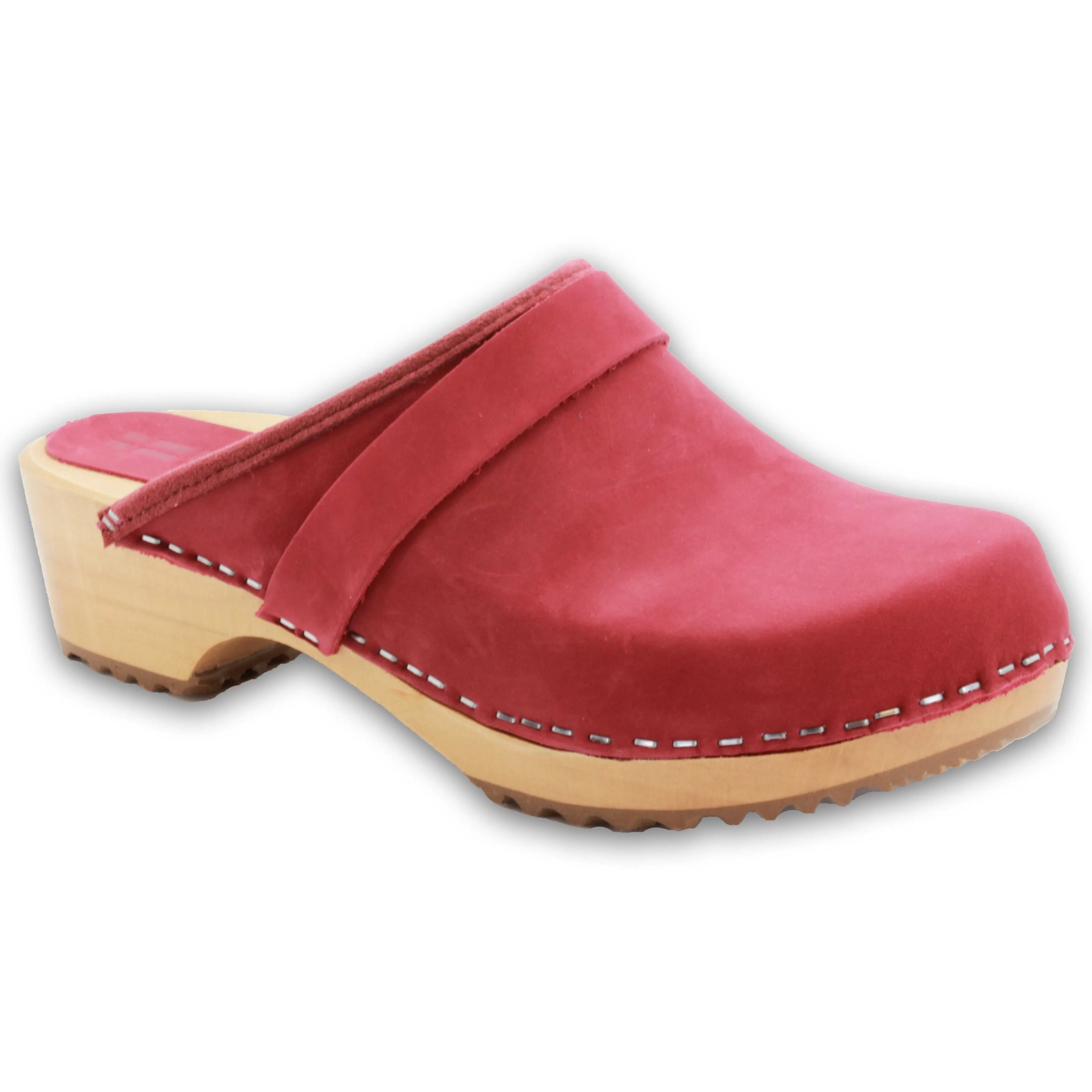 BJORK Maja Wood Open Back in Nubuck Leather