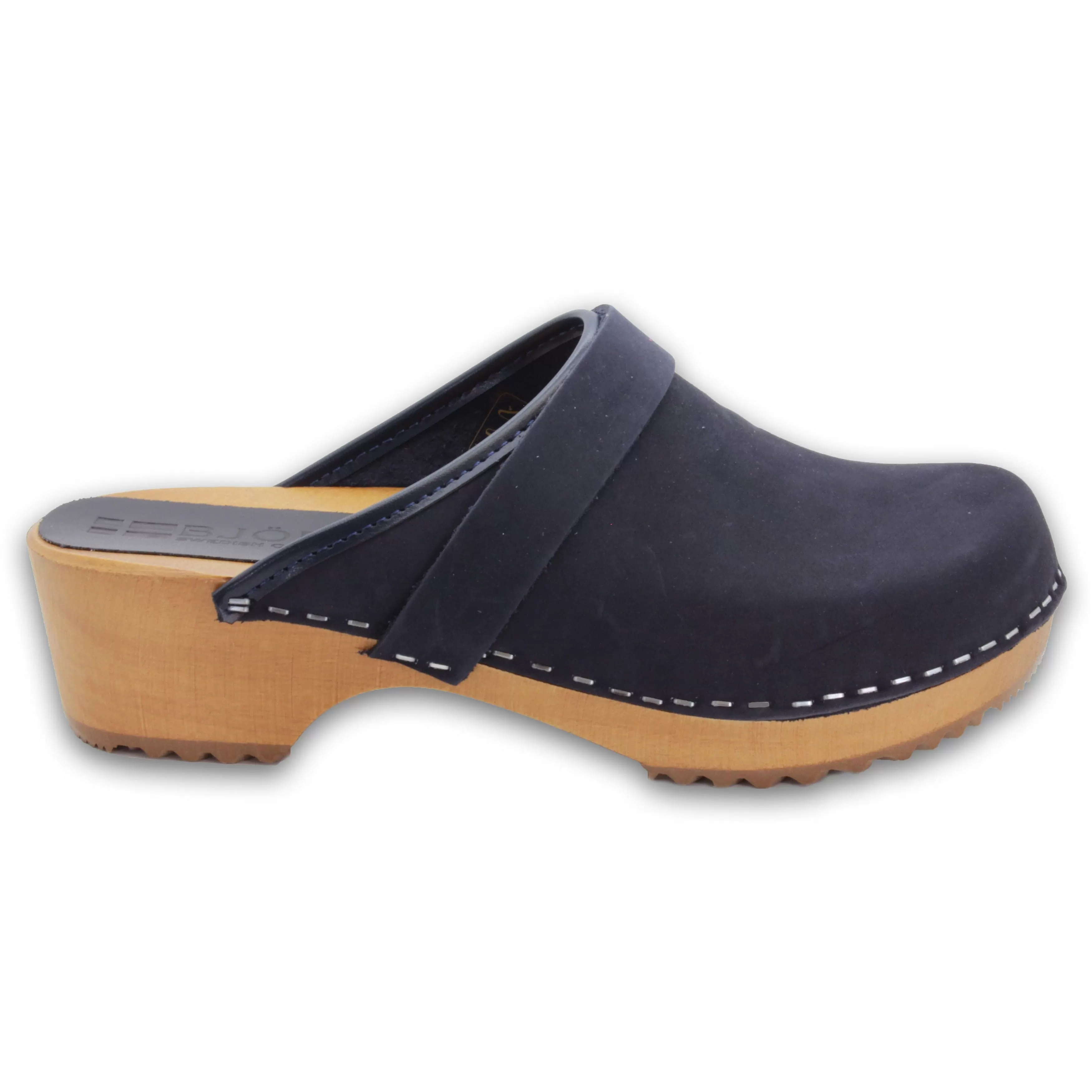 BJORK Maja Wood Open Back in Nubuck Leather