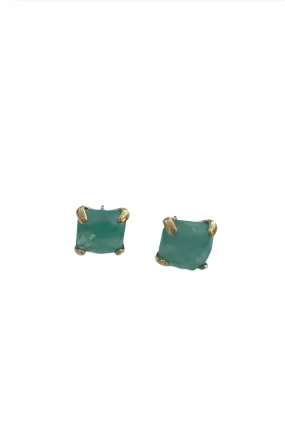 Blue Chalcedony Four-Prong Studs