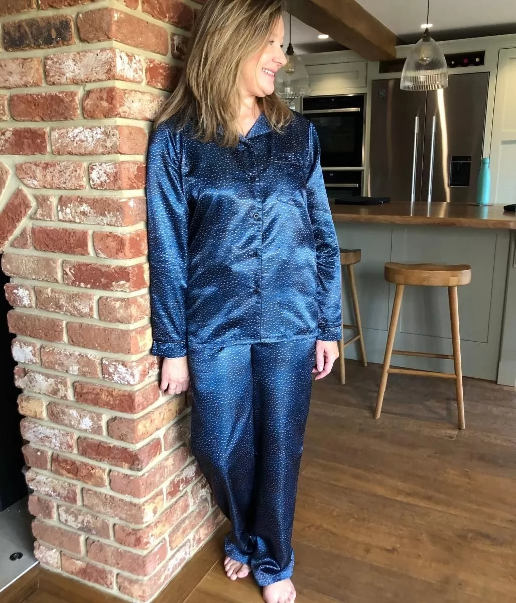 Blue Pebble Silky Pyjamas