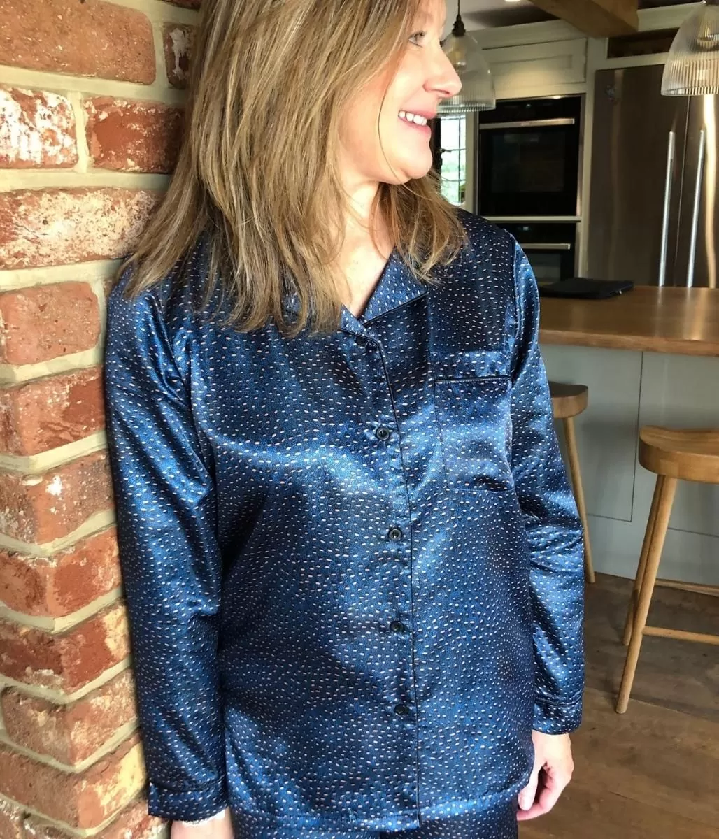 Blue Pebble Silky Pyjamas