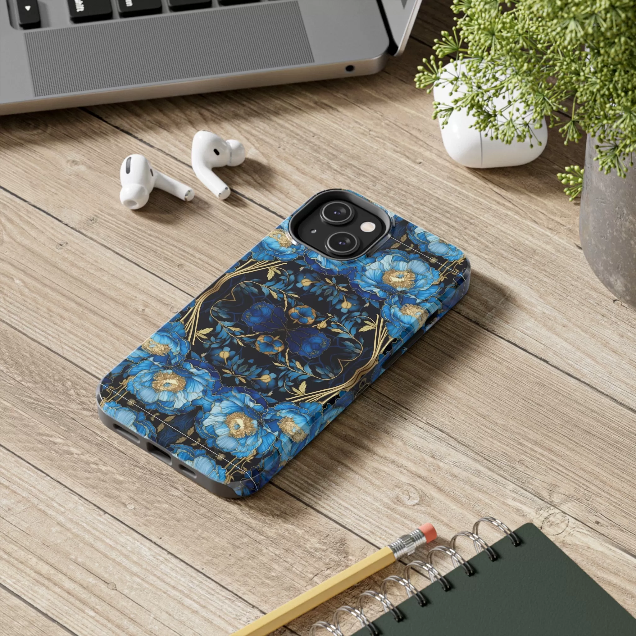 Blue Peony - iPhone Tough Cases