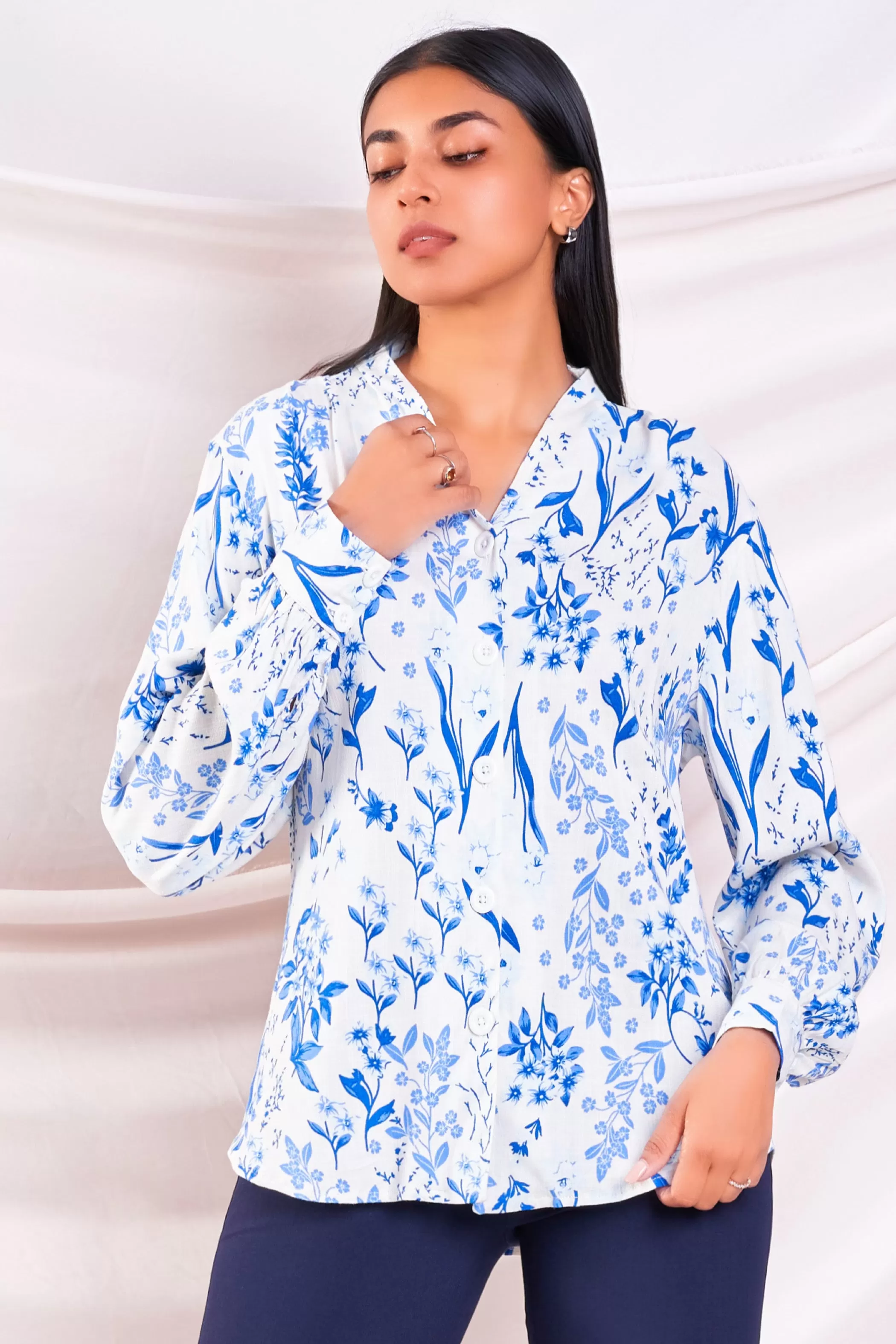 Blue Printed Shirt