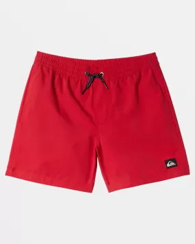 Boys 8-16 Everyday Solid Volley 14" Elastic Waist Shorts - High Risk Red