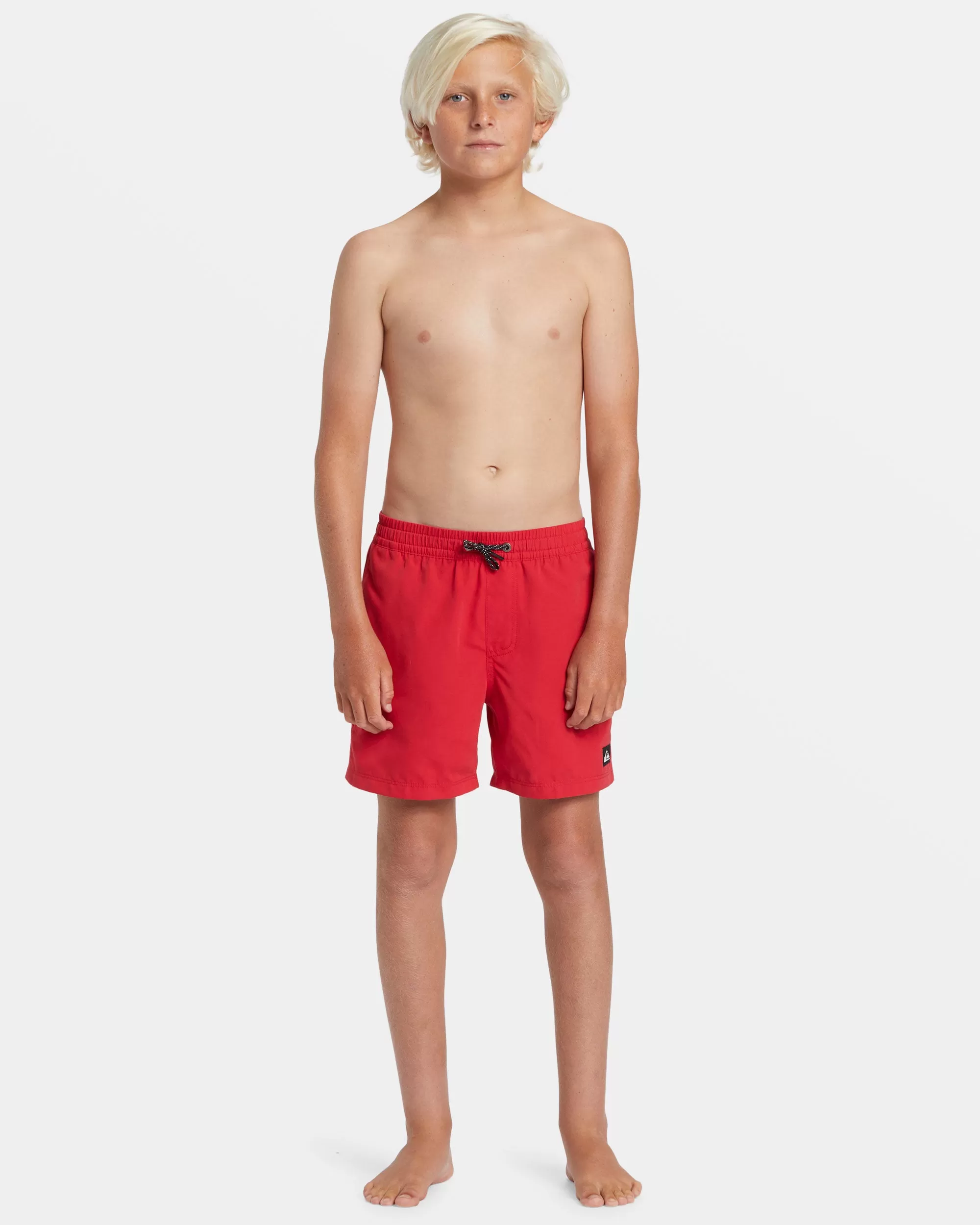 Boys 8-16 Everyday Solid Volley 14" Elastic Waist Shorts - High Risk Red