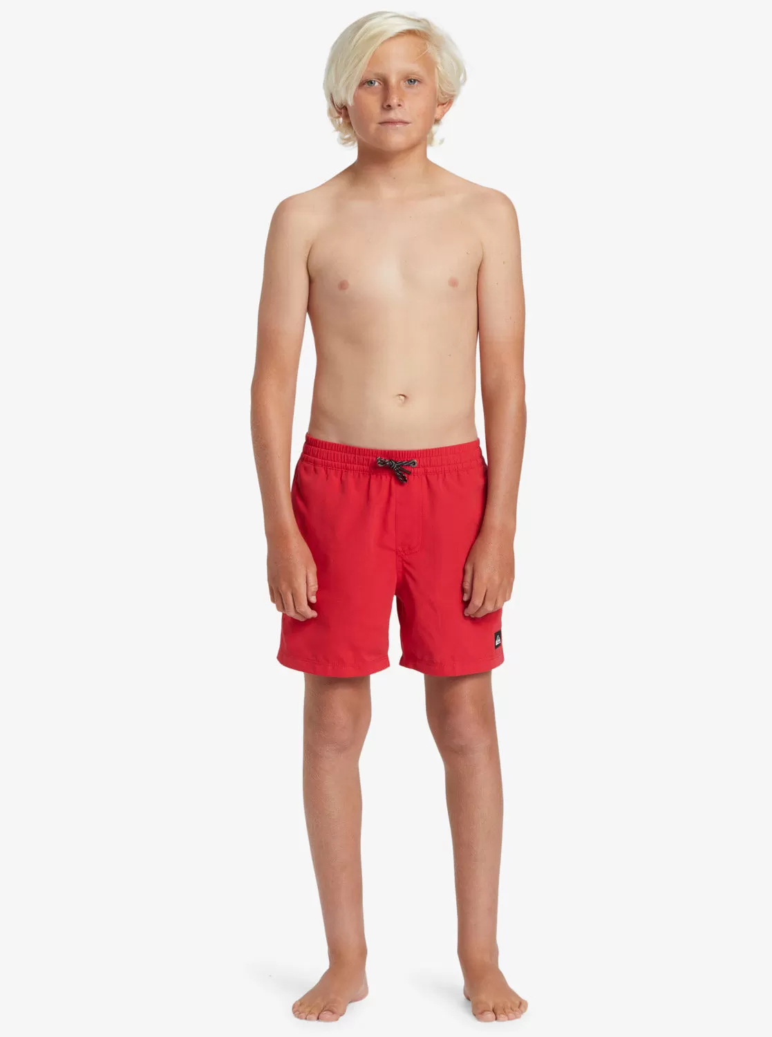 Boys 8-16 Everyday Solid Volley 14" Elastic Waist Shorts - High Risk Red