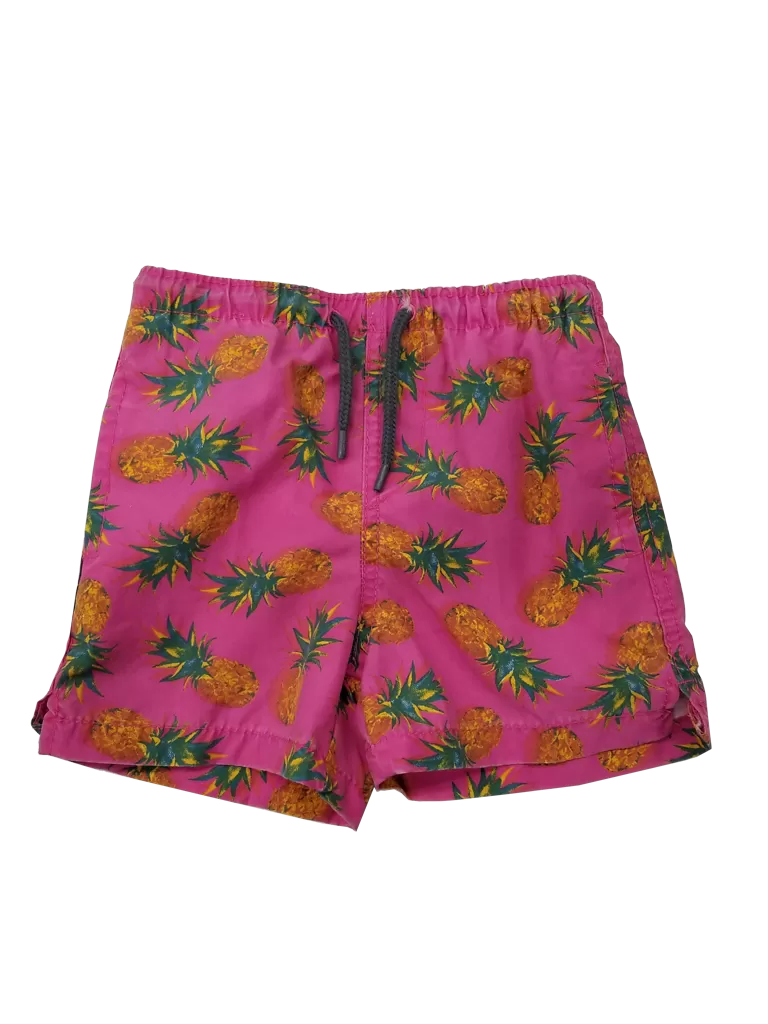 Boys Swim Trunks in a randomized pineapple print