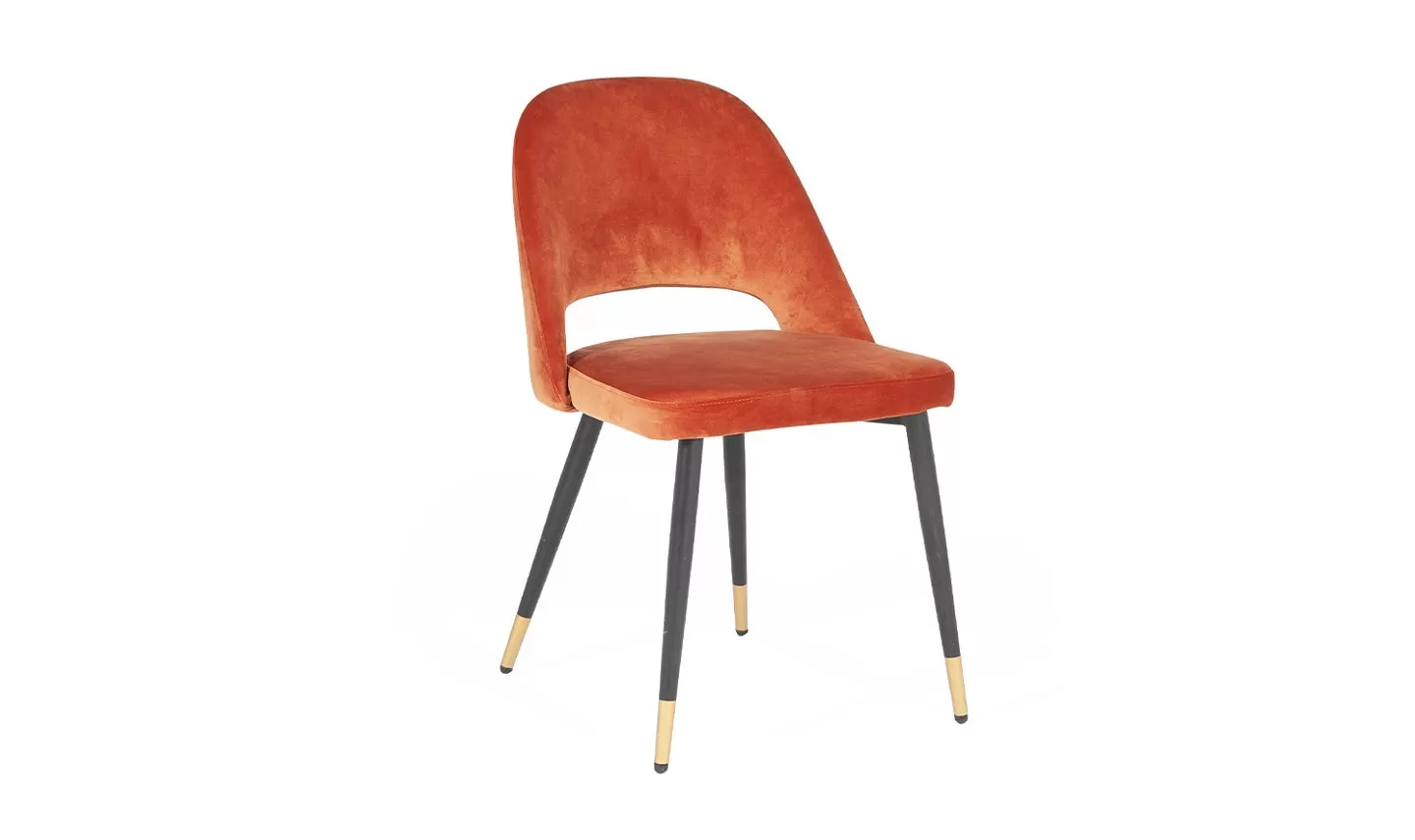 Britten Velvet Dining Chair Rust