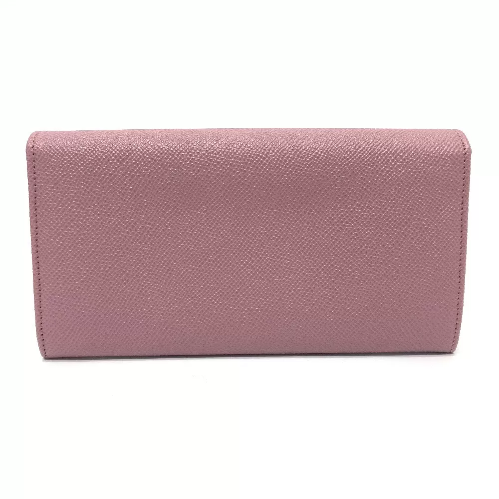 BVLGARI Long Wallet Purse 282869 leather Dusty pink type Bulgari Bulgari Logo clip Women Used Authentic