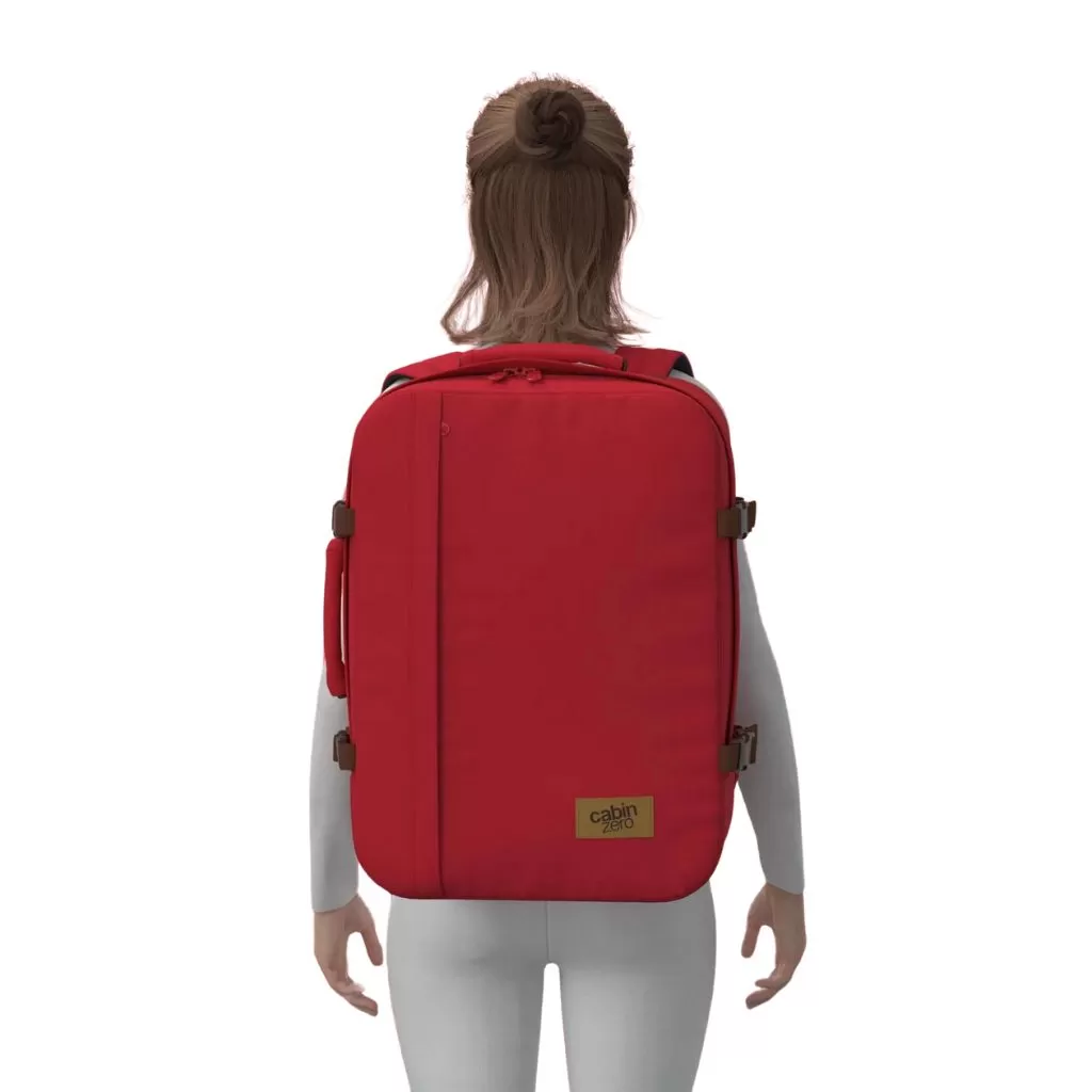 CabinZero Classic 44L Lightweight Carry On Backpack - London Red