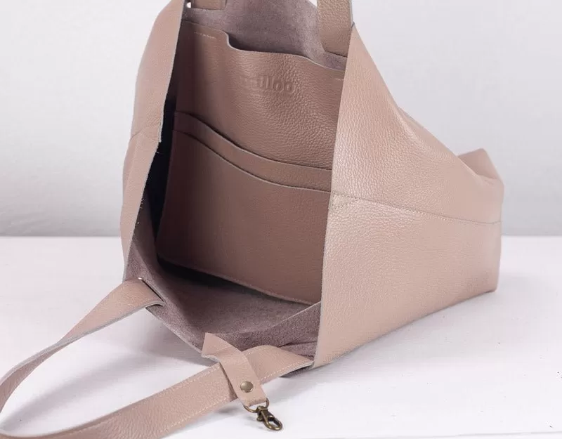 Calisto tote bag - Powder Pink leather